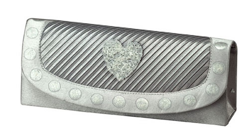 silver heart clutch